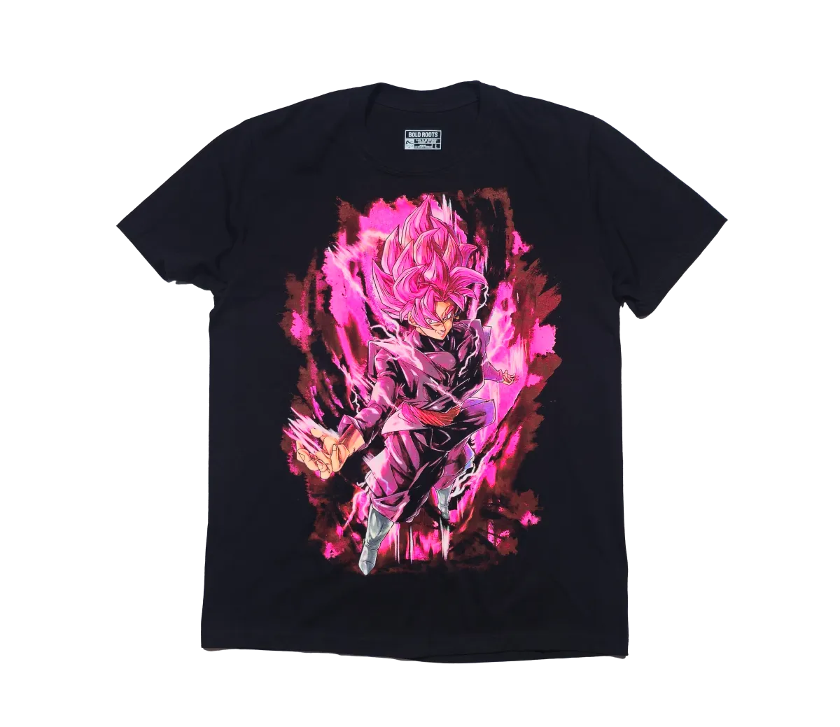 Black Goku SS God Pink-LIMITED EDITION NEON UV-ACTIVE TEE