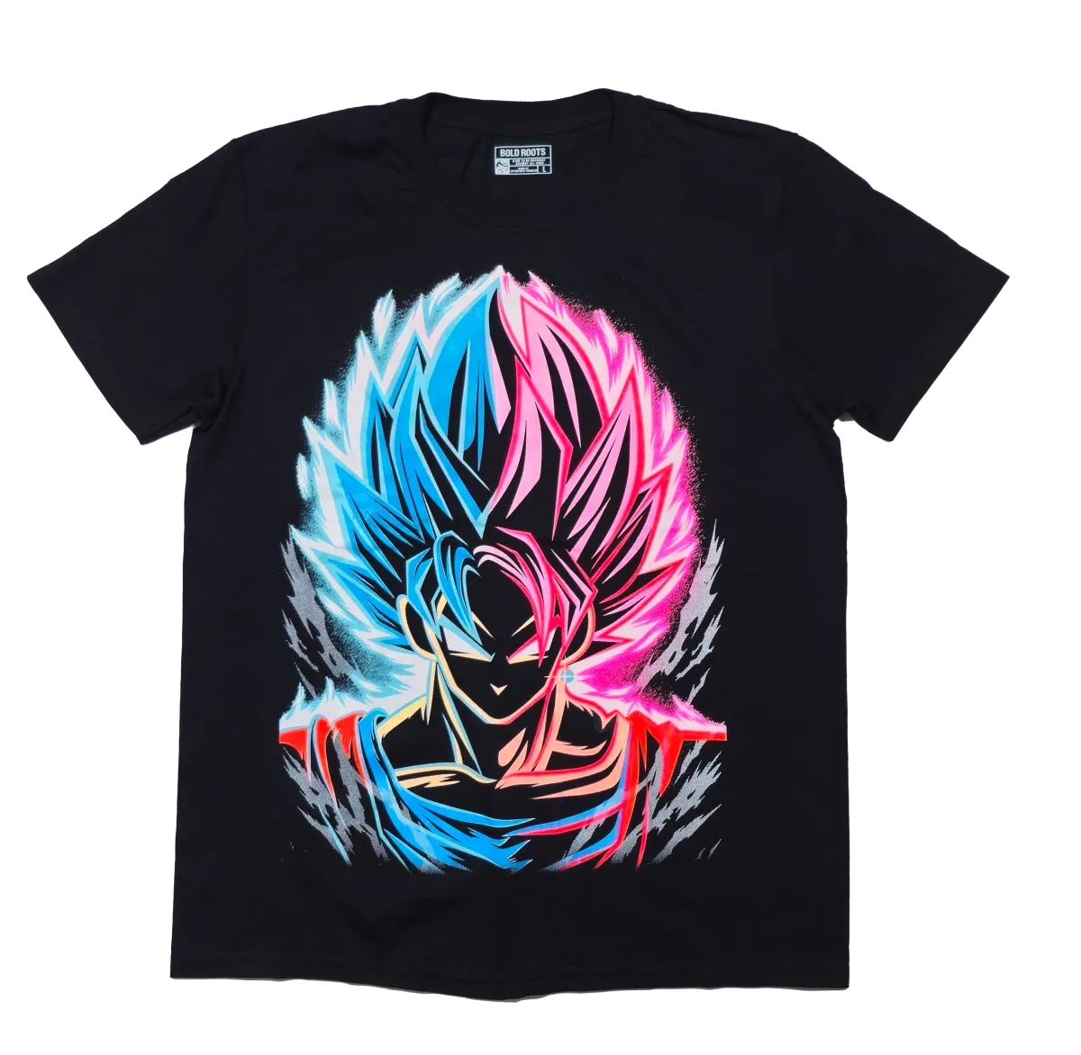 Goku half -LIMITED EDITION NEON UV-ACTIVE TEE