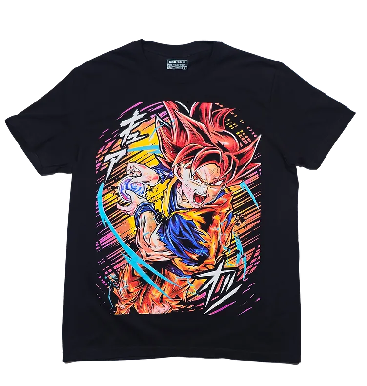 Super Saiyan Goku God 1-LIMITED EDITION NEON UV-ACTIVE TEE