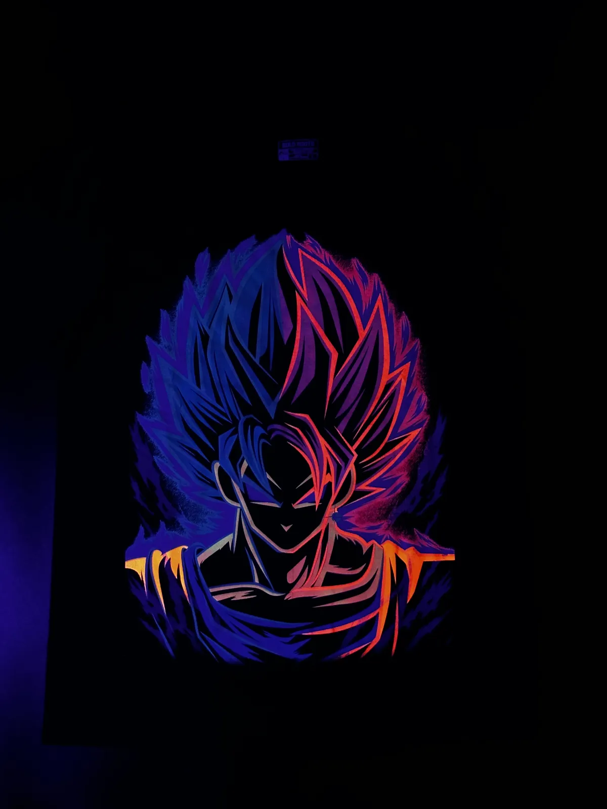 Goku half -LIMITED EDITION NEON UV-ACTIVE TEE