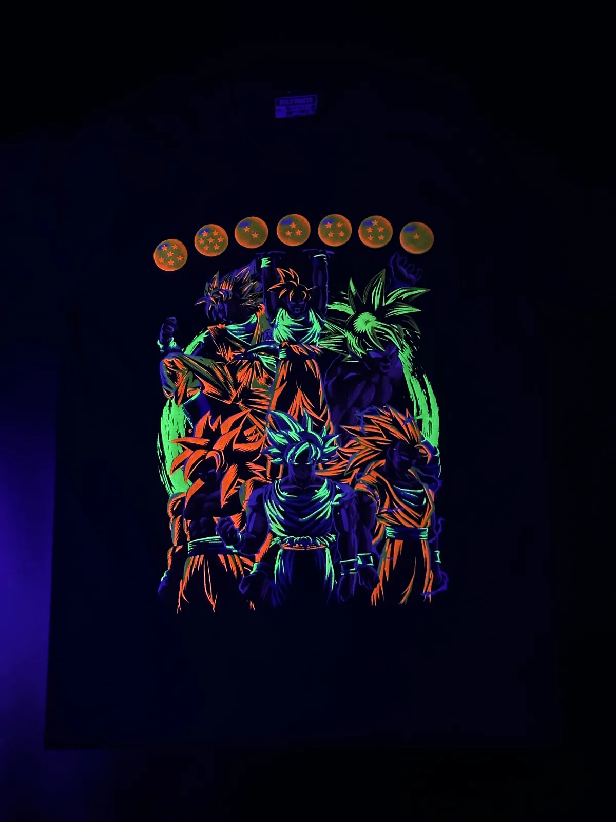 Goku all forms-LIMITED EDITION NEON UV-ACTIVE TEE
