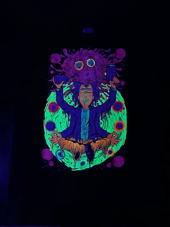 Rick And Morty Psychedelic -LIMITED EDITION NEON UV-ACTIVE TEE